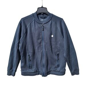 Apple Employee Exclusive Navy Blue Full Zip Bomber Jacket Mens Medium